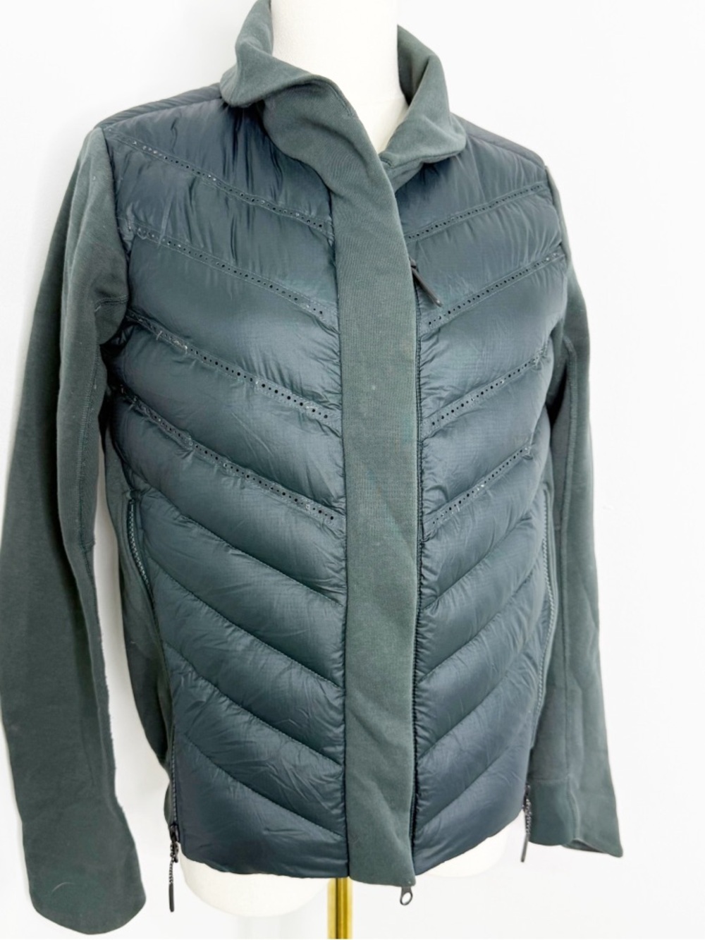 Nike AeroLoft 800 Running Jacket XS Gray Full Zip Lightweight Down